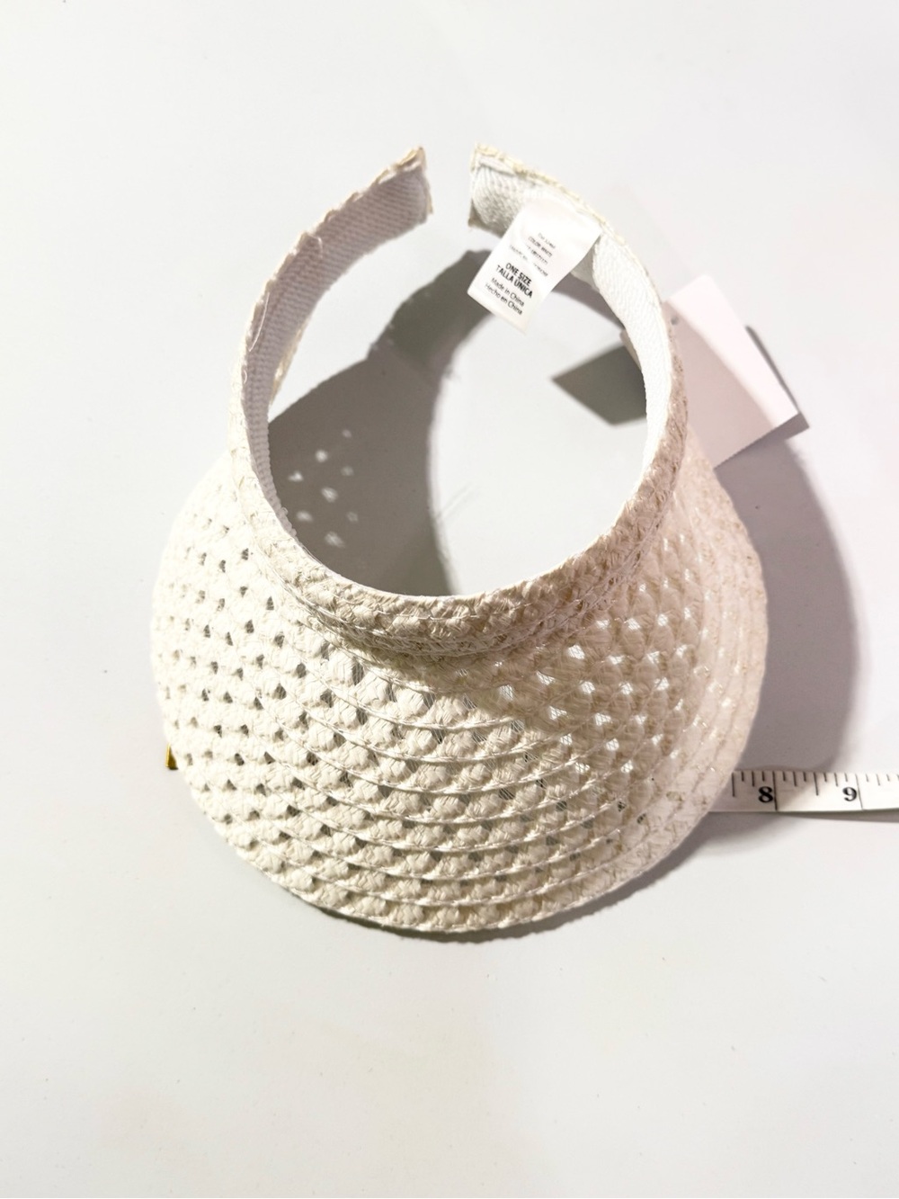 Women's White Opp Straw Sun Visor - Picture 14 of 14